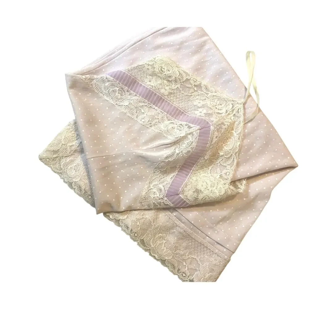 Vintage lace slip dress Pinup‎ Sheer lilac polka dot